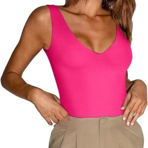 ReoRia Hot Pink Sleeveless Bodysuit